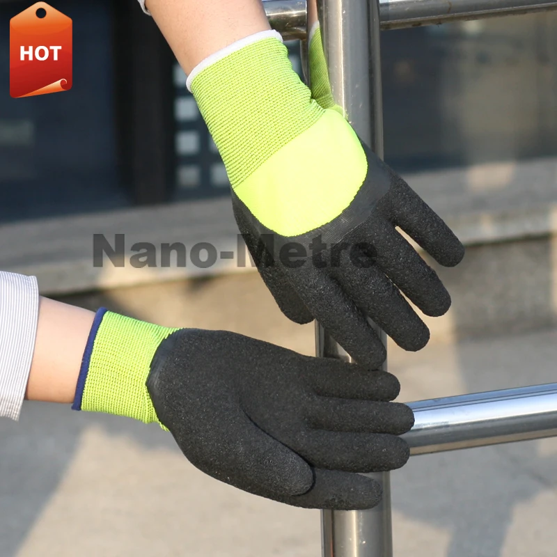 New Arrived Winter Warm Thermal Glove Anti-Slip Latex Rubber Coated For Garden Worker Builder Work Safety Hands Protection Glove