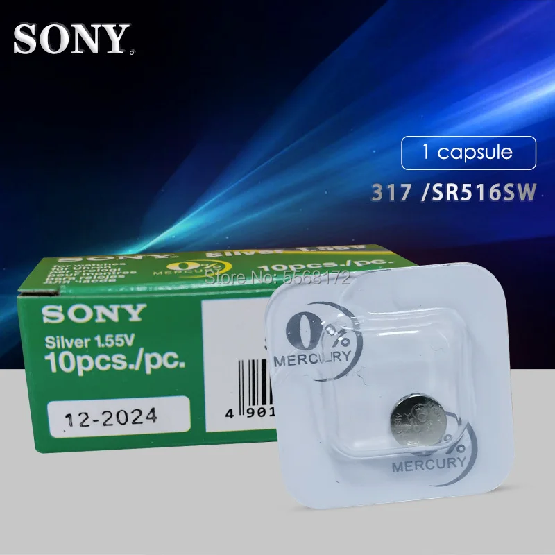 Аккумулятор для часов Sony 100% оригинальный 317 SR516SW SR516 1 55 в оксид серебра сделано