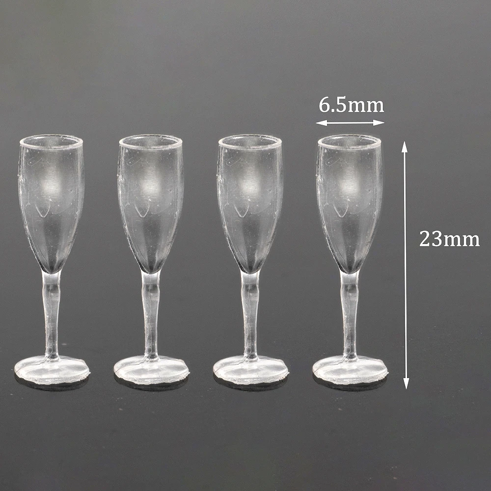 1 Set metal cup holder with 4 wine glasses dollhouse miniature accessories FJSLD 