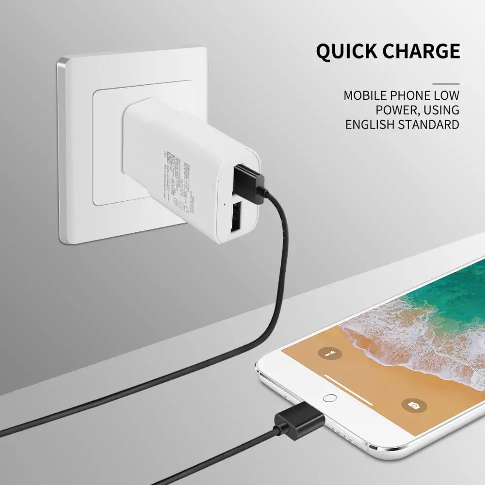 QC 3,0 адаптер зарядного устройства с двойным USB ЕС/США вилка Путешествия стены Быстрая зарядка зарядное устройство для iPhone X samsung S8 мобильного телефона зарядное устройство