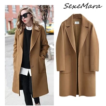 Осень/Зима корейский стиль шерстяное элегантное женское пальто кашемировое пальто для дам