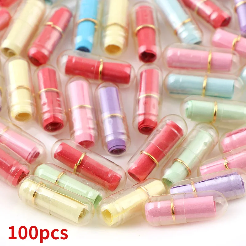 50/100pcs/Lot Message In Bottle Cute Capsule Letter Love Pill Clear Color Mini Wish Christmas Present | Канцтовары для офиса и