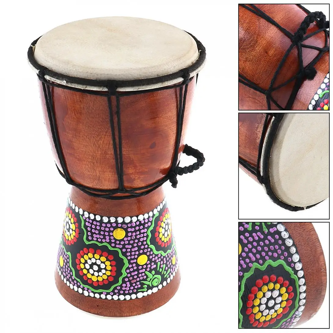 Барабаны Djembe 4/6 дюйма профессиональные африканская Классическая живопись дерево