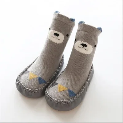 Новые детские носки на осень и зиму Нескользящие кожаные носки для мальчиков и девочек с героями мультфильмов, носки для От 1 до 3 лет - Цвет: 4
