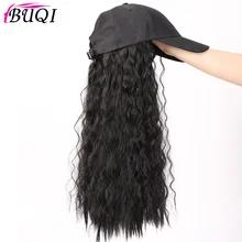 BUQI синтетический высокотемпературный длинный волнистый с шапкой интегрированный парик Подходит вечерние парики для модных женщин