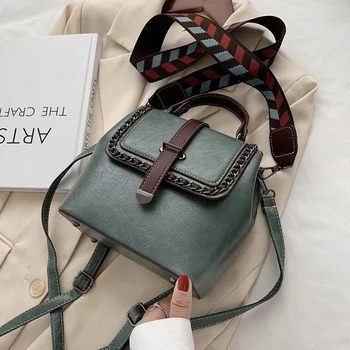 

Oil Wax PU Leather Crossbody Bag For Women 2020 Vintage Shoulder Bag Branded Women's Handbag Small Bagpack Female Bucket Bags