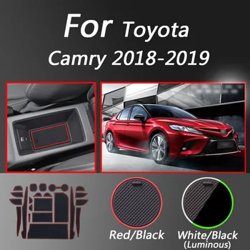 

Car Door Groove Mat For Toyota Camry 2018-2019 Gate Slot Pad Decoration Non-Slip Cup Mat Interior Car-Styling Accessories
