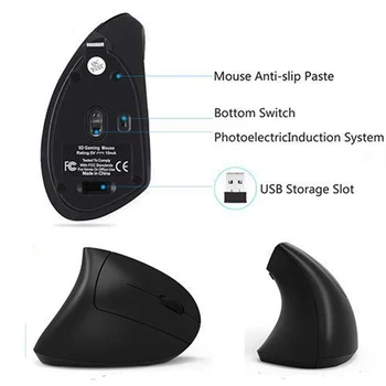 

2.4G Silent For Laptop Ergonomic Computer 5D Gaming Fashion Office USB Charging Wireless Bluetooth Vertical Mouse Plug And Play