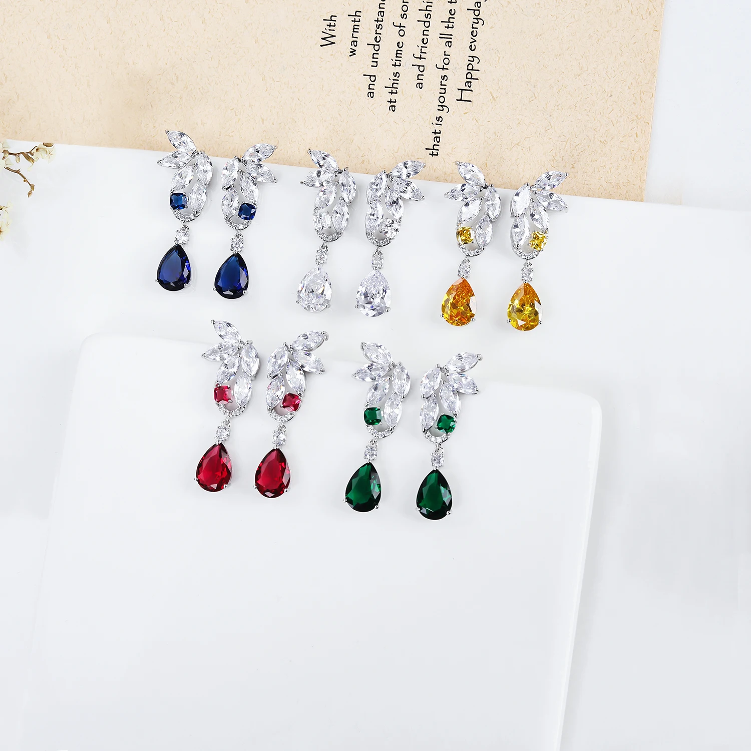Cubic Zircon CZ Earrings for Wedding Bride Crystals Dangle Earring for Women,Fashion Jewelry Accessories CE11355