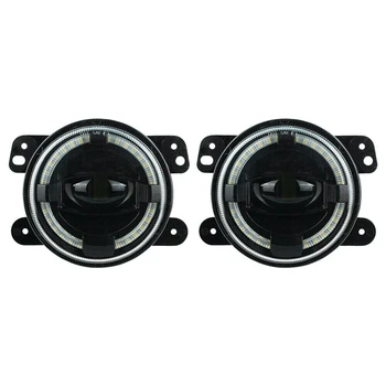 

for Jeep Wrangler JK TJ LJ Grand Cherokee 4 Inch Round Car Led Fog Light 4D Projector Lens White Halo DRL Fog Lamps