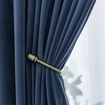

Simple Modern Velvet Window Curtains For Bedroom Living Room Kitchen Blackout Curtains Solid Color Finished Shading Rate 75%