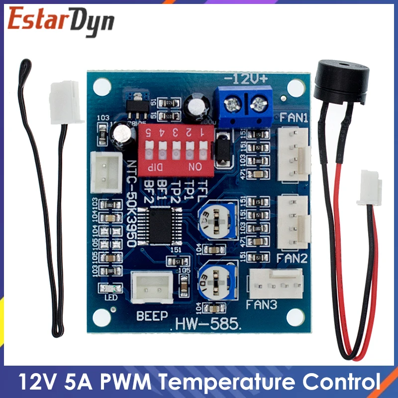 DC 12 В 5A PWM PC CPU Fan контроль температуры плата контроллера скорости регулятор датчик