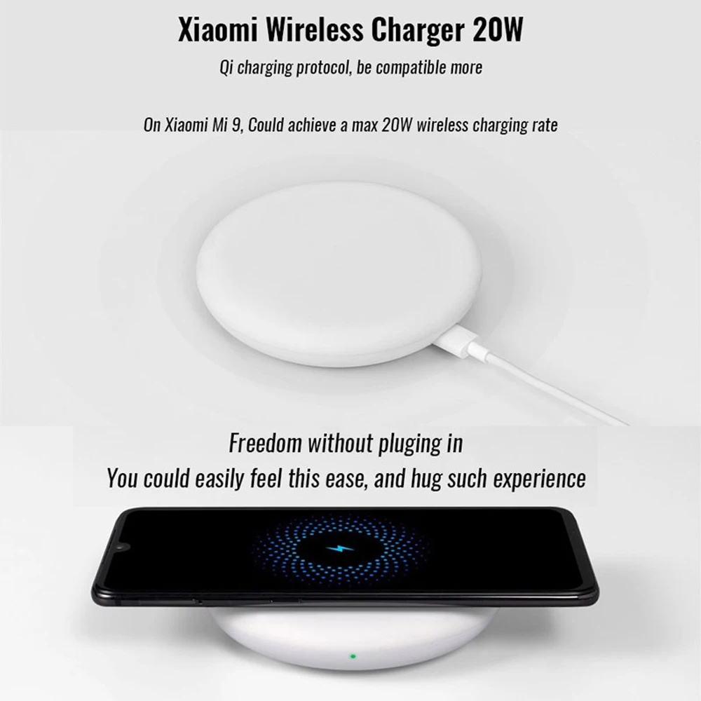 Xiaomi набор беспроводных зарядных устройств 20 Вт быстрая Беспроводная зарядка от вспышки/независимый бесшумный вентилятор/со стандартом зарядки Qi