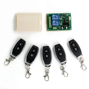 

2 CH Garage Door Remote Control Switch Relay Wireless Transmitter+Receiver Kit