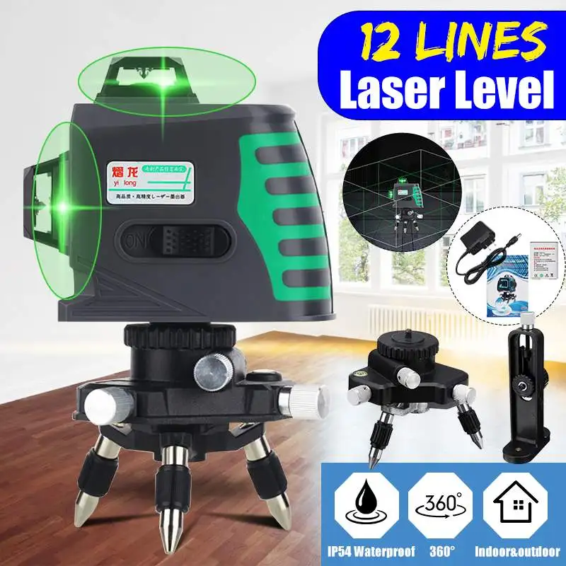 

Powerful 12 Green/Blue Lines Laser Level 3D Self-Leveling 360 Horizontal And Vertical Cross Outdoor Powerful Laser Beam Line