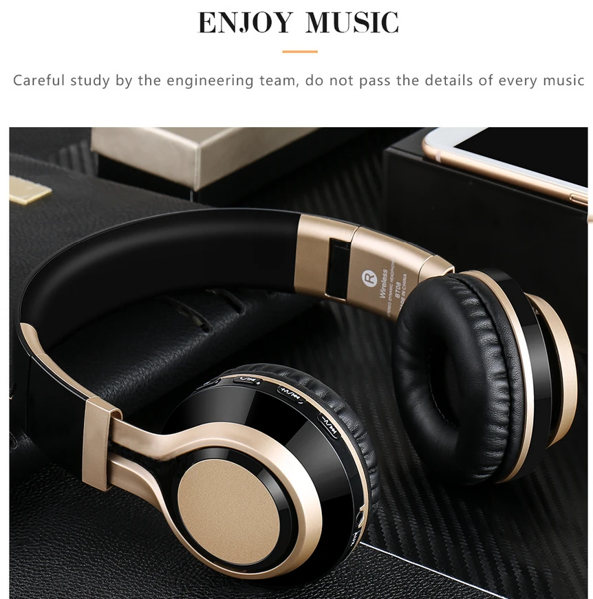 Wireless BT-08 Headphones Bluetooth Sports Headset Foldable Headphone Adjustable Earphones With Microphone For PC mobile phone