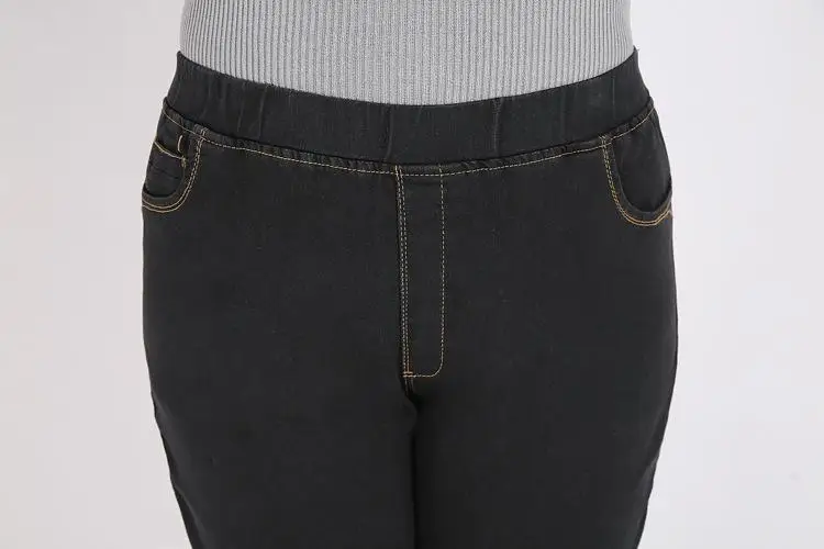 2XL-9XL Autumn Winter Large Size jean Women Casual High Waist Stretch Pencil Denim Pants 6XL 7XL 8XL Plus size Jean Trouser