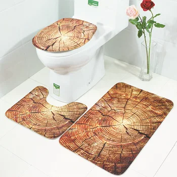 

3Pcs/set Bathroom Mat Set Flannel Anti-Slip Kitchen Bath Mat Carpet Bathroom Toilet Rug Washable Toilet Lid Cover Rug Floor Mats