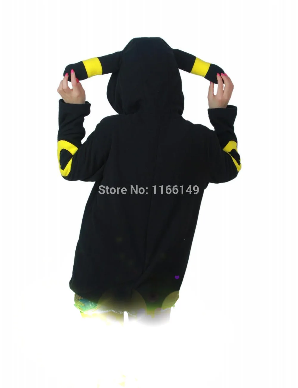 Черная толстовка с капюшоном для косплея животных Аниме монстр Umbreon свитшоты