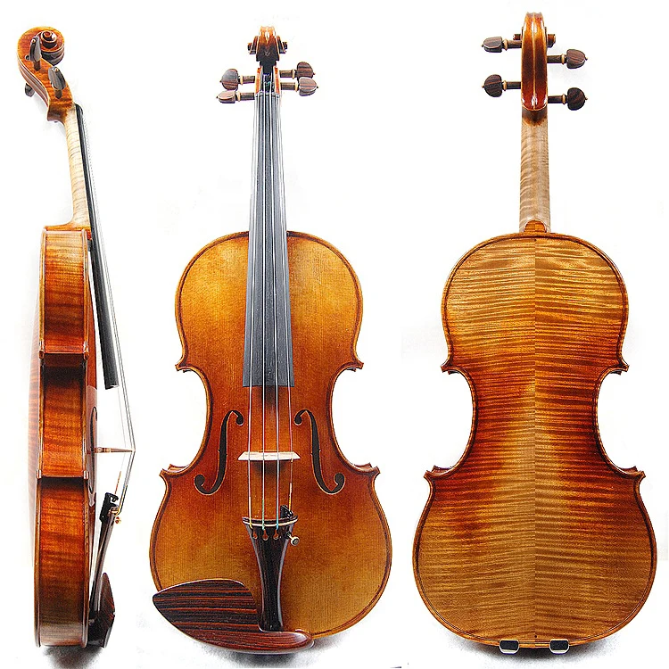 Strong tone！ Italian retro Oil Varnish Handmade Violin 4/4 Stradivarius Professional playing solo violin With case