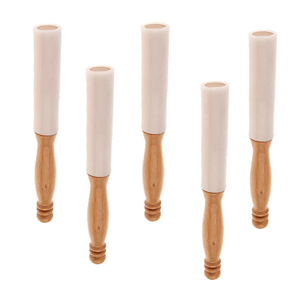 Exquisite 5pcs Rubber Singing Bowl Strikers Sticks Musical Pyramid Mallets