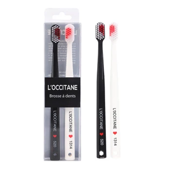 

2pcs/Pack Soft-bristle Toothbrush Black White Heart Couple Brush Teeth Eco Friendly Nano Adults Toothbrush Dental Care Kid Brush