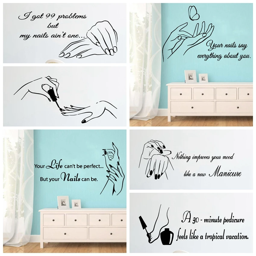 Beauty Nail Salon Quotes Sentences Removable Waterproof Wall Stickers For Commercial District Indoor Decoration Accessories Beauty Nail Salon Quotes Sentences Removable Waterproof Wall Stickers For Commercial District Indoor Decoration Accessories
