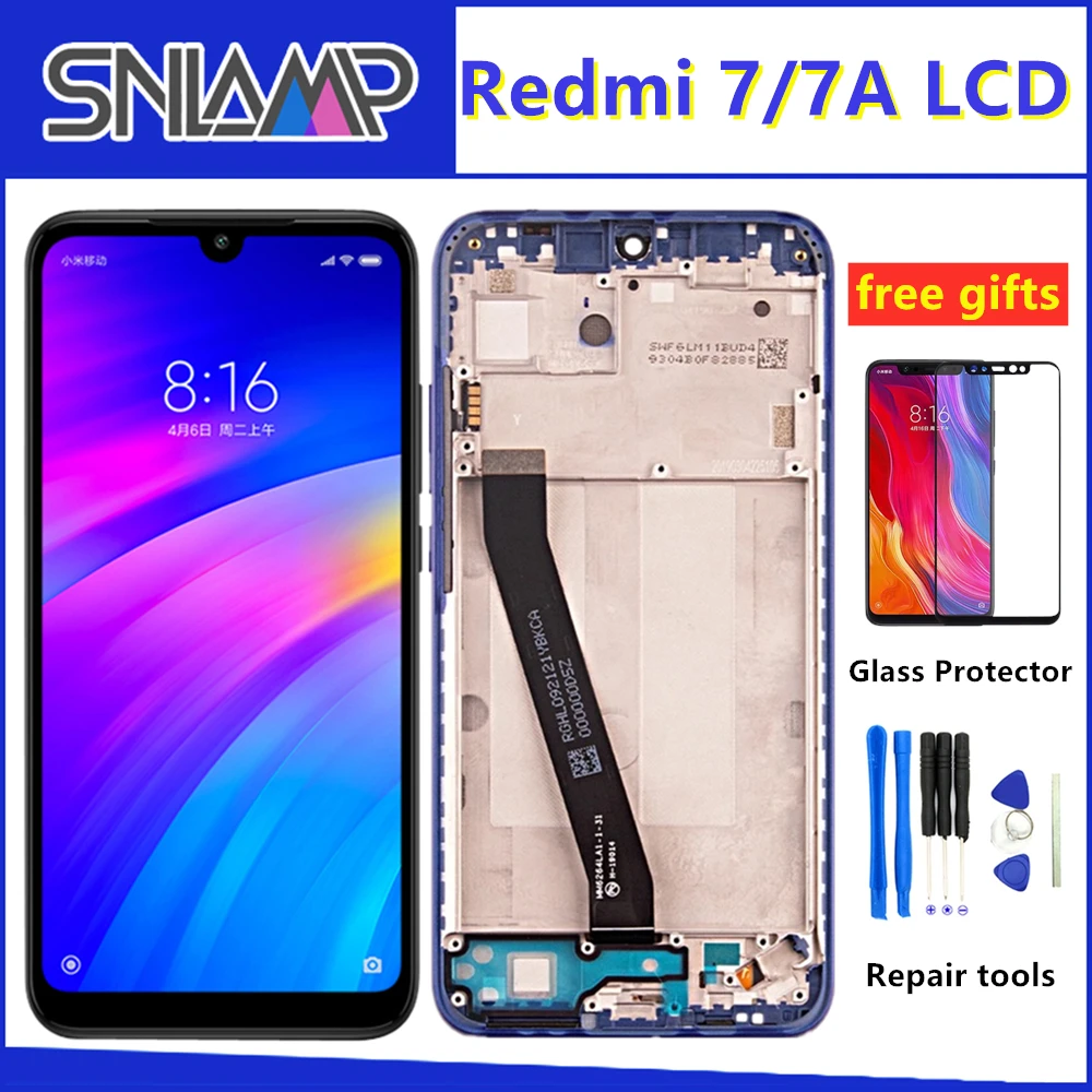 Оригинальный дисплей для Xiaomi Redmi 7 lcd сенсорный экран дигитайзер в сборе с рамкой 7A