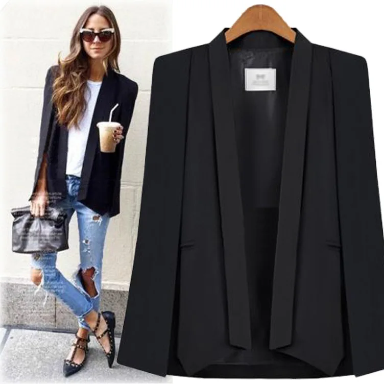 

European Leg of the New Plus-sized WOMEN'S Small Suit Long Sleeve Shawl Fashion Jacket Hot H3057