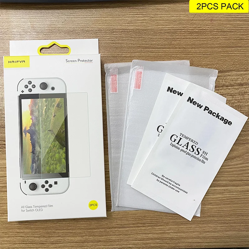 HAIFVA 2PCS Pack Tempered Glass 9H HD Screen Protector Film for Nintendo Switch OLED Screen Protector for Switch OLED NS OLED