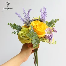 Lovegrace Свадебный букет шелковых роз Свадебные цветы искусственный букет невесты цветы для свадьбы свадебные букеты невесты