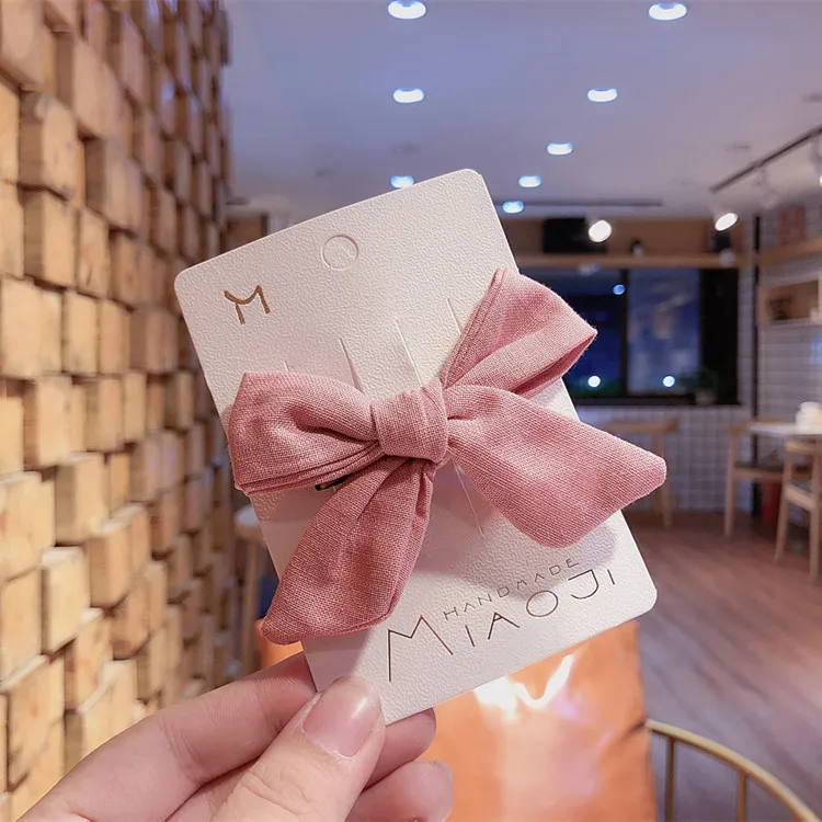 Pink hairpin Детская повязка для волос из плотной ткани с бантиком, ББ, резинка для волос для девочек, детские резинки для волос, заколка для волос с конским хвостом, аксессуары для волос - Цвет: Pink hairpin