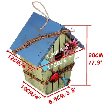 

New Wild Bird Feeder Outdoor Bird Feeders Food Container Hanging Gazebo Blue House Shape Bird Feeder Perfect For Garden Decorati