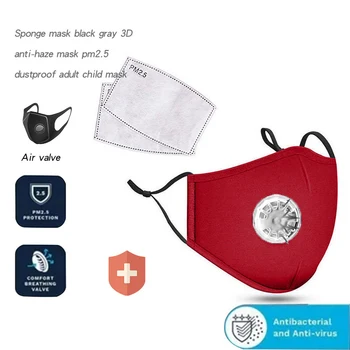 

Mask Washable Mouth Mask+2pcs Fliters Pad Set Breathe Valved Mouth-muffle Masks in Stock