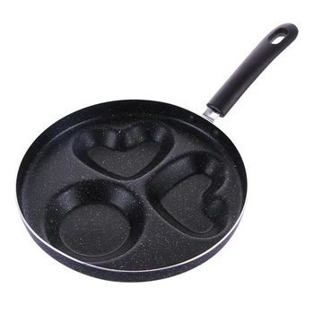 

3 Holes Cooking No Lid Non Stick Restaurant Anti Slip Home Kitchen Omelette Heat Resistant Multipurpose Frying Pan Breakfast