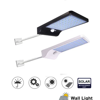 

Metal poles 48LED 450LM Outdoor LED Solar Power Street Wall Lamp PIR Motion Sensor Garden Security Lamp Waterproof IP65 Wireless