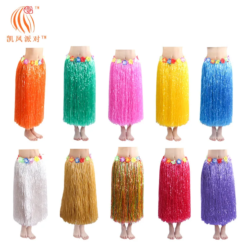 Manufacturers Direct Selling Upgrade Double Layer Thick Five 6-Piece Set Hawaiian Grass Skirt Garland a Generation of Fat