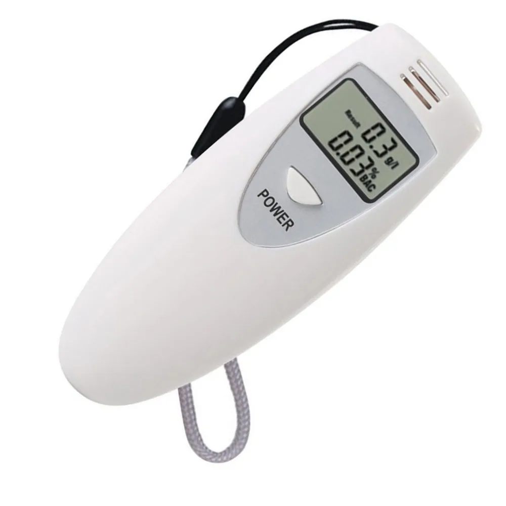 Single Screen White Portable Single Screen Alcohol Tester Alcohol Concentration Detector Breathable Tester