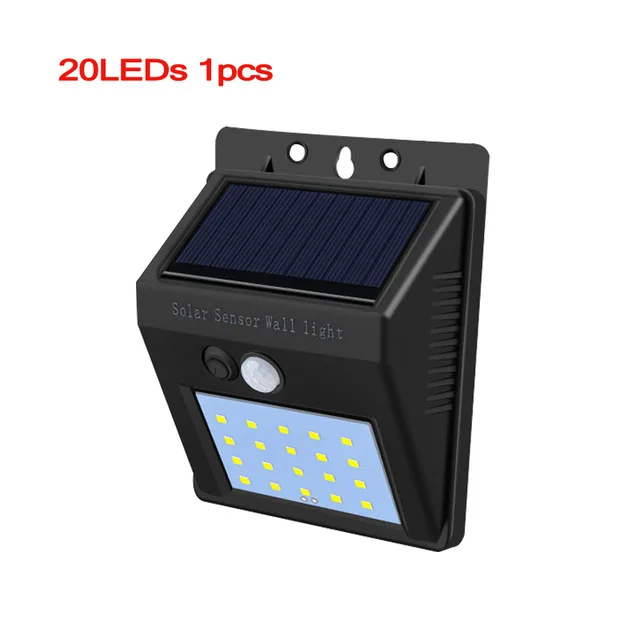 2835 20LEDs Светодиодный солнечный уличный свет PIR датчик движения Солнечный сад свет открытый водонепроницаемые гирлянды на солнечной батарее для фонаря сад Лестница украшения - Испускаемый цвет: 2835 20LEDs