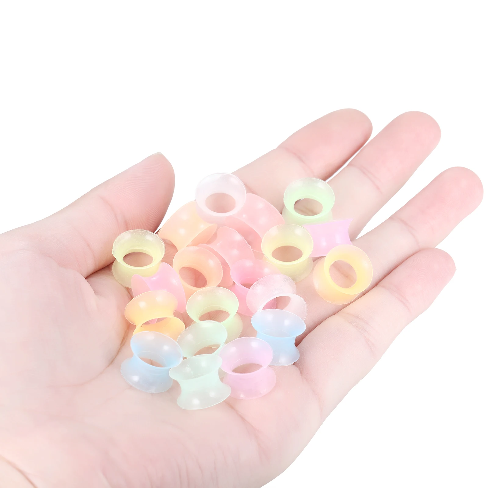 Piercing Jewelry Body Piercing Earrings Ear Piercing Jewelry Body Piercing Jewelry Body Jewelry 20Pcs Mixed Colors Silicone Ear Plugs Tunnels Earlets Glow in the Dark Ear Dilations Stretcher Expander Earring Piercing Gauges