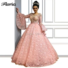 Бисерные длинные мусульманские Вечерние платья Vestidos турецкий исламский aibbye Формальное пышное платье Выпускной Дубай вечерние платья Robe De Soiree