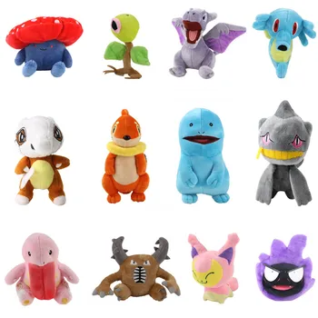 

12-26cm Anime Cubone Vileplume Lickitung Gastly Aerodactyl Pinsir Bellsprout Horsea Skitty Geodude Buizel Quagsire Stuffed Toys