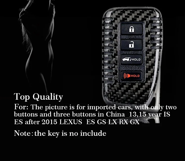 Для Lexus ES 300h IS 300 GS RC автомобильный чехол для ключей с дистанционным держателем, чехол для Fob Shell Aut, защитный чехол из настоящего углеродного волокна