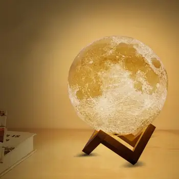 

3D Print Moon Light Globe Lamp 3D Glowing Moon Lamp With Stand Luna Moon Lamp Night Light For Home Bedroom Decor Children USB