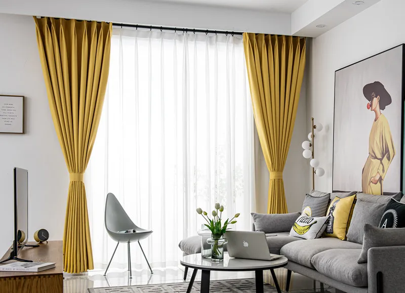 Modern Special Beige Blackout Window Curtains for Bedroom Treatment Living Room White Blinds Ready Made Drapers Shading Kitchen