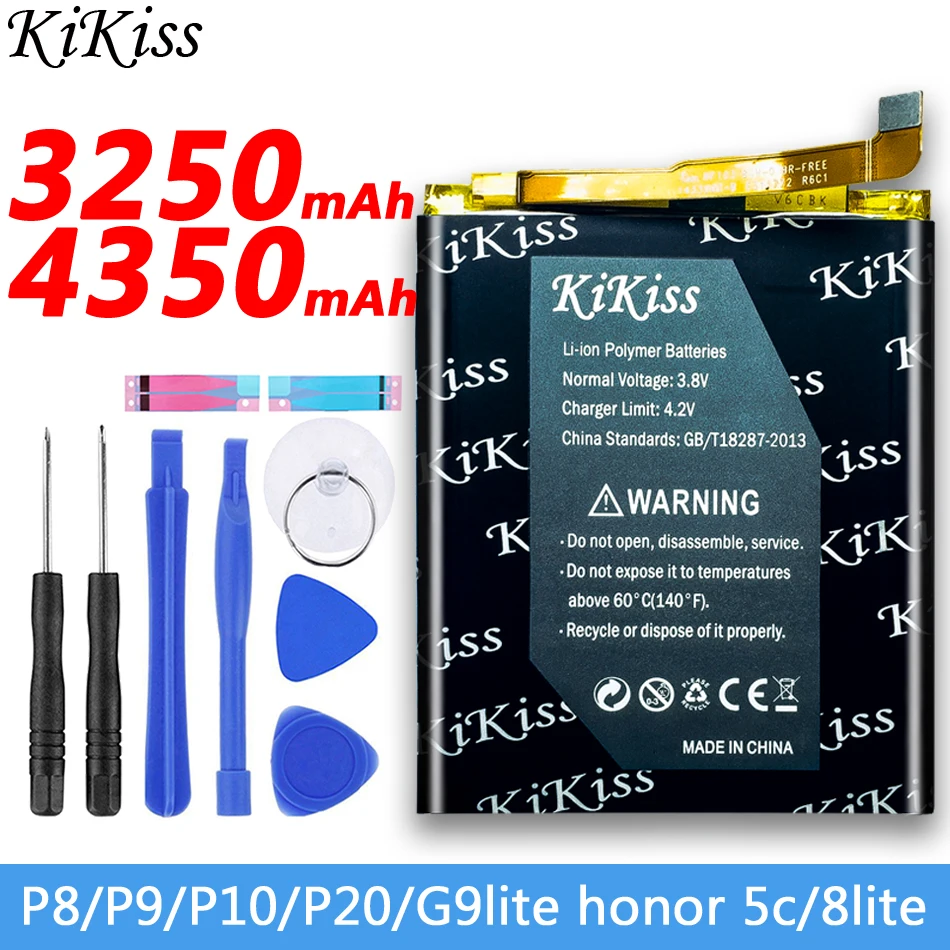 Бесплатный инструмент аккумулятор KiKiss HB366481ECW для Huawei Ascend p9/p9 p10 p20 lite/p8 lite 2017/Honor