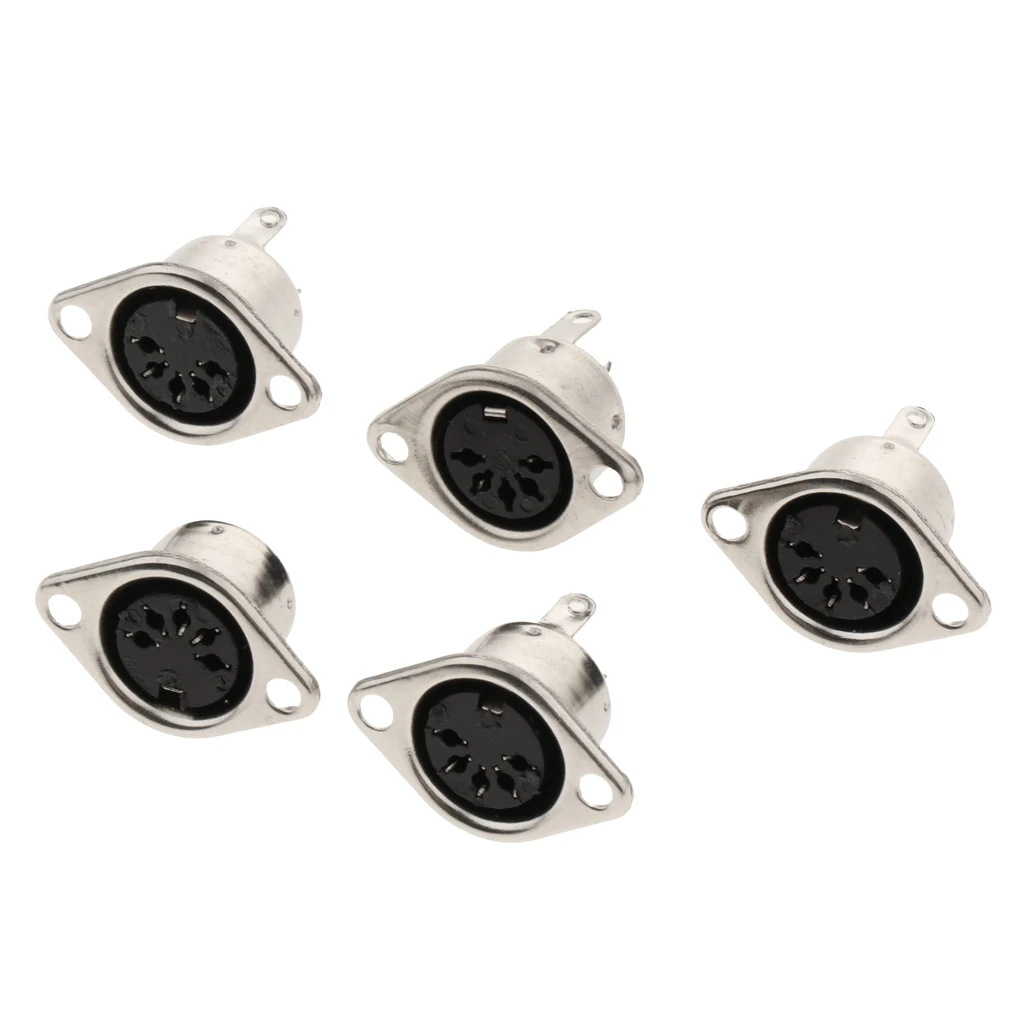 DIN 3 4 5 6 7 8 Pin Female Plug & Plastic Handle Socket DIN Audio Wire Connector DIN Jack for Keyboard/Mouse DIY