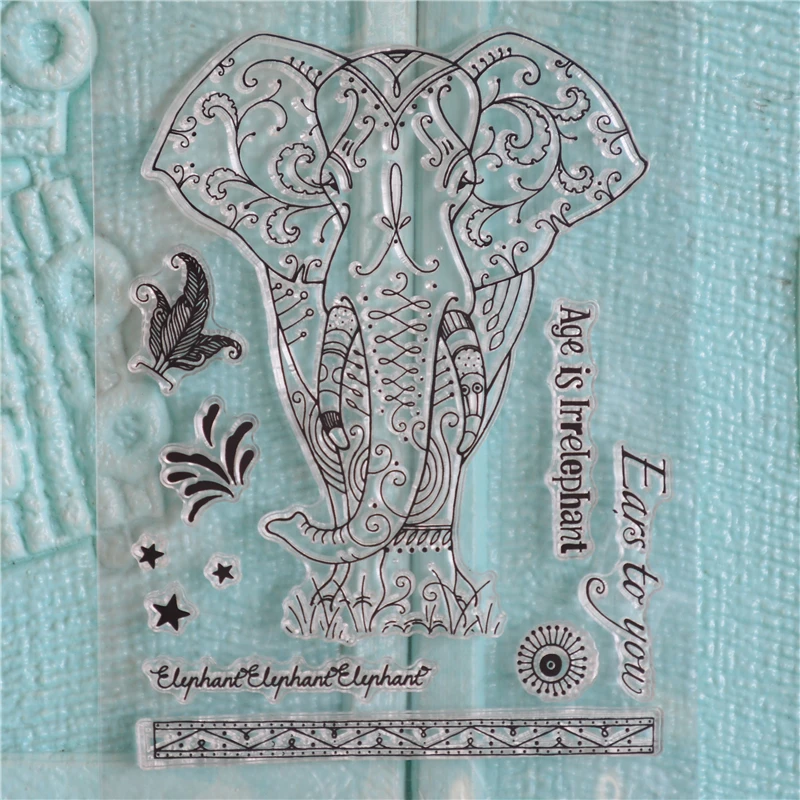 Прозрачные штампы со слоном для скрапбукинга/создания открыток/фотоальбома декоративные/Детские забавные украшения
