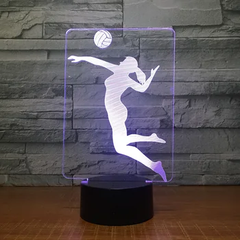 

Women Play Volleyball 3D Lamp 7 Color Led Night Lamps For Kids Touch Led Usb Table Lampara Lampe Baby Nightlight