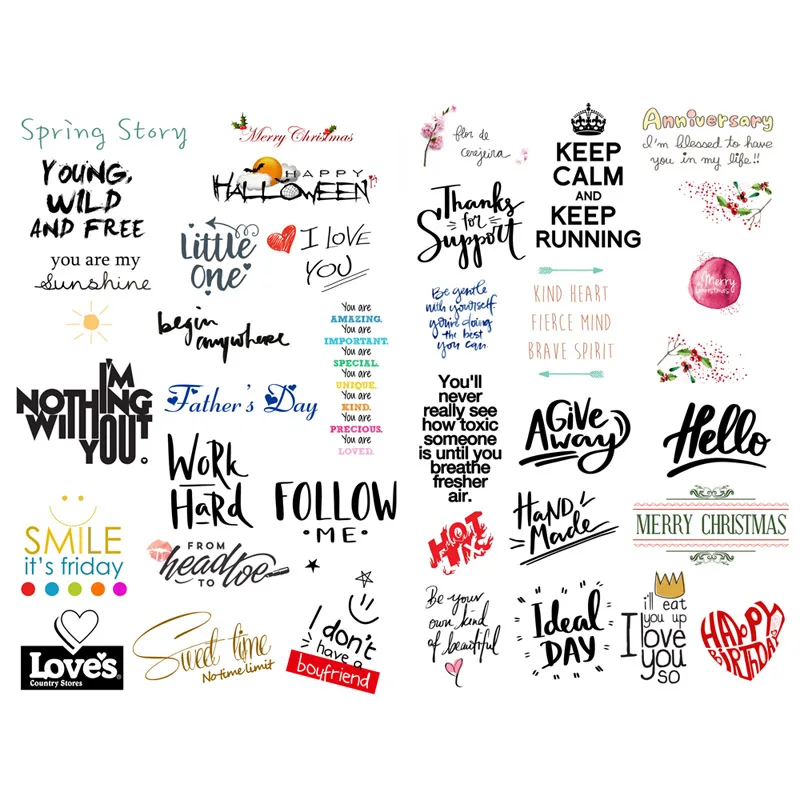 1 PCS Watercolor Word Greeting Bless Text Korean Precut Decoration Stickers Desk Organizer School Supplies Office Accessories